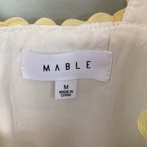 MABLE Yellow and White Square Neck Gingham Sundress Size Medium - Picture 5 of 6